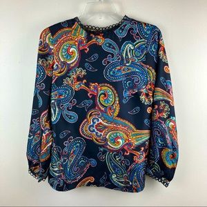 J. Crew 100% silk paisley blouse 3/4 sleeve size 2 Tall